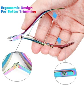 Ensemble professionnel de pinces et repousse-cuticules, articles multicolores pour cuticules fabriqués en acier inoxydable de haute qualité par Life Care Inst - Product Image 4