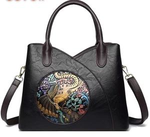 Sac à main en PU à motif éléphant pour femme, sac fourre-tout avec fermeture éclair, bandoulière unique, sac à la mode - Product Image 1