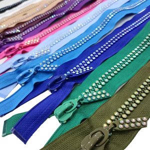 Wholesale Fashion 5#8#10# Rhinestones <b>Zipper</b> Hoodie Diamond Plastic Stone Teeth <b>Zipper</b> - Product Image 1