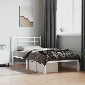Base de Cama Individual Metálica con Acabado en Polvo Blanco Elegante - Product Image 3