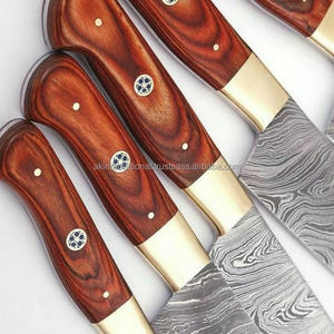 Juego de cuchillos de chef de acero de Damasco forjado hecho a mano, cubiertos de cocina de diseño moderno, uso doméstico de acero inoxidable disponible al por mayor - Product Image 3