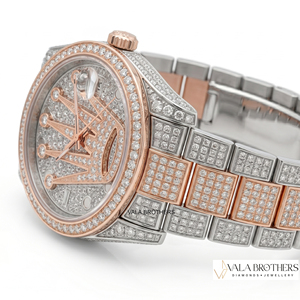 Reloj de Lujo con Diamantes para Mujer, Analógico de Cuarzo, Acero Inoxidable, Chapado en Oro Rosa, Correa de 42 mm, Esfera Redonda, Cierre Desplegable - Product Image 2