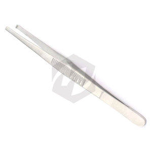 Pinces à tissus chirurgicales 5,5 pouces à 1x2 dents, en acier inoxydable de qualité supérieure, autoclavables, finition satinée, instruments médicaux - Product Image 4