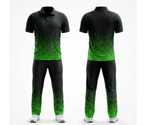 Durable <b>Cricket</b> Uniform Full Sublimation Set Sublimation Printed | Men Women Youth <b>Cricket</b> Wears Polo Shirt and Trouser - Product Image 1