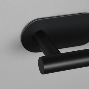 Portarotolo per Carta Igienica in Acciaio Inox Nero, Adesivo, per Bagno o Ristorante, Installazione a Incasso - Product Image 3