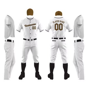 ชุดยูนิฟอร์มเบสบอลทีม 100% โพลีเอสเตอร์ พร้อมเสื้อเจอร์ซีย์และกางเกงที่ระบายอากาศได้ดี ทนทาน และปรับแต่งได้ - Product Image 1