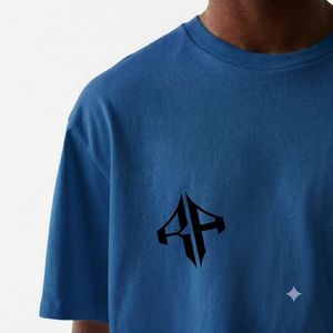 Camiseta Extra Grande de Primera Calidad para Hombre, 100% Algodón, con Logotipo Personalizado Serigrafiado, Color Azul Marino, de Secado Rápido y Cuello Redondo - Product Image 5