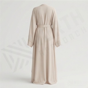 Conjunto Popular de Abaya y Jilbab Abiertos, OEM, Dos Piezas, Personalizable, Transpirable, Premium, con Cinturón para Mujer, Ropa Islámica Modesta - Product Image 2