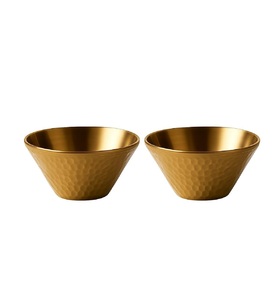 Bol en acier inoxydable doré brillant, finition laiton, élégant centre de table décoratif pour collations, salades, offrandes et cadeaux - Product Image 1