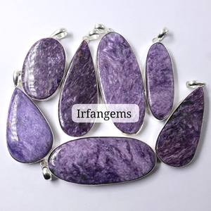 Pierre de Charoïte Violette de Haute Qualité pour Pendentif en Argent, 100% Naturelle, Formes et Tailles Variées, Pierre pour la Fabrication de Bijoux, Charoïte en Vrac - Product Image 4
