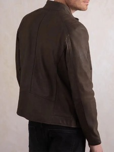 เสื้อแจ็คเก็ตหนังสีน้ำตาลสำหรับผู้ชาย - Product Image 2