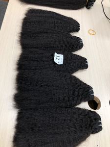 100% Natural Black 1B Cuticle Aligned Remy Human Hair High Quality Kinky Straight Weft No <b>Tangles</b> No Shedding - Product Image 4