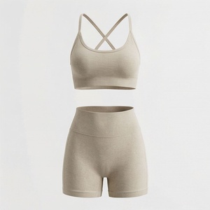 Ensemble de vêtements de sport de qualité supérieure pour femmes, vêtements de fitness personnalisés, shorts taille haute, soutien-gorge, vêtements de yoga, tenue de sport - Product Image 1