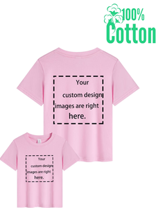 Custom Design Pink Short Sleeve O-Neck Unisex T-Shirt Kids Adults Casual Wear Printed Jersey Anti-Pilling 100% Cotton 160g - Product Image 2