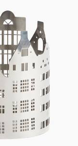 Portavelas de metal con diseño de horizonte urbano moderno y sombra de casa cortada con láser, estilo nórdico, para velas de té y velas votivas, centro de mesa festivo - Product Image 4