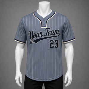 Custom <b>Baseball</b> Jersey 100% Polyester Striped Mesh Breathable Quick Dry Relaxed Fit Unisex Adult Team Uniforms Short Sleeve - Product Image 1