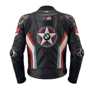 Blouson de moto classique en cuir de vachette BM Newly RacePro S1000 RR pour piste/cyclisme, style Cafe Racer, avec bosse, pour homme, certifié CE - Product Image 2