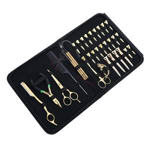Kit d'outils pour extensions capillaires : Pince à micro-anneaux, Ciseaux de barbier ultra-affûtés, Boucles de tirage, Pinces bec de canard, Anneau de séparation - Product Image 1