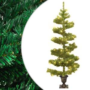 Árbol de Navidad Mediano con Diseño de Espiral en PVC Verde - Adorno Festivo para Decoración Navideña - Product Image 1