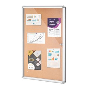 Tablero de Corcho Enmarcado en Aluminio de 36 x 24 Pulgadas con Puerta Acrílica con Cerradura y 2 Llaves, Tablero de Anuncios de Pared Resistente a la Intemperie - Product Image 6