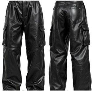 Pantalon en lin pour homme, style droit, six poches, haute qualité, imperméable, streetwear, taille mi-haute - Product Image 4