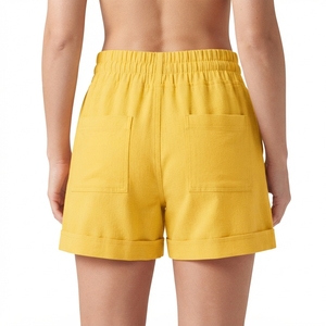 Shorts de Poliéster de Cintura Alta para Mujer, Estampado de Leopardo, Cordón Ajustable, Impermeables, Casuales, con Bolsillos, Corte Regular, Transpirables, Tela Oxford - Product Image 5