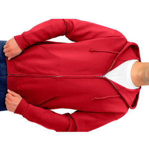 Hoodie personnalisé à fermeture éclair intégrale, coupe ample, avec logo brodé, pour les marques de streetwear américaines - Product Image 3