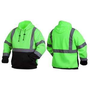 Sweat-shirt à logo personnalisé haute visibilité, vêtements de travail réfléchissants pour les ouvriers du bâtiment et des entrepôts, à capuche et manches longues réfléchissantes - Product Image 4
