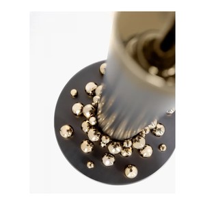 Lampe de table noire et or de luxe pour la décoration intérieure, lampe de table avec abat-jour en tissu, fournisseur de lampes décoratives haut de gamme en Inde - Product Image 5