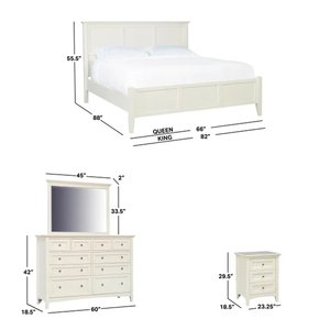 Modern White Wooden Bedroom Set with Storage Queen Size Dresser <b>Mirror</b> Nightstand Furniture - Product Image 2