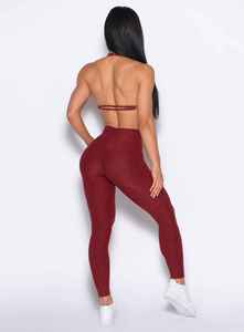 Leggings tricotés sans couture taille haute longueur intégrale couleur unie extensibles respirants pour femme avec poche invisible – Vêtements de sport fins - Product Image 6