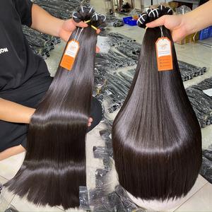 มัดผมตรงสีดำ2024ยังไม่ผ่านการแปรรูปผมมนุษย์100% กระดูกผมตรง12A - Product Image 1