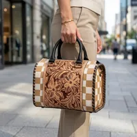 Sac à main en cuir de luxe pour femme, style vintage, motif cartes de créateur, avec chaînes décoratives et deux anses