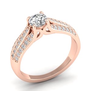 Bagues de fiançailles en or rose 14 carats certifiées GRA, prix de gros REYES, pour femmes, bijoux fins de haute qualité pour mariage - Product Image 2