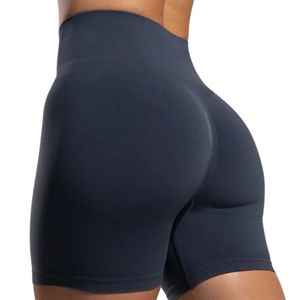 <b>Womens</b> Navy <b>Blue</b> High Waist Gymwear <b>Shorts</b> Soft Stretch Workout Fitness Training Yoga Athletic Activewear Wear - Product Image 4