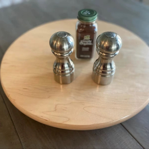 Wood Double Tier Rotating <b>Tray</b> Smooth-Spin Lazy Susan for Tabletop <b>Spice</b> Serving - Product Image 1