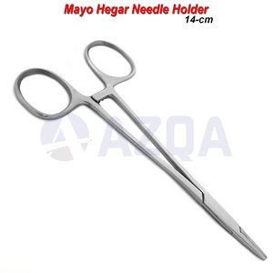 Stainless Steel Mayo Hegar Needle Holder <b>Set</b> 2 Pcs Surgical Suturing Instrument for Medical and Dental Use - Product Image 3