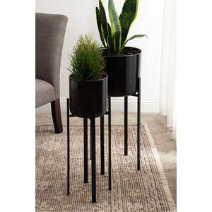 Soporte para Plantas de Estilo Mid-Century con Maceta Incluida, Maceta Grande de Metal con Soporte - Product Image 4