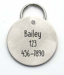 Bold Blossom Latest Design Bone Shaped Laser Engraved Paw Print Metal Collar Identity Badge for Small <b>Dogs</b> - Product Image 1