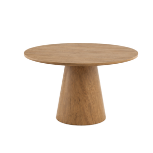 ARTERRA Luxury Modern Round Teak Wood Eco-Friendly Handmade Dining <b>Table</b> Brown Pedestal <b>Table</b> Scandinavian Dining Room Furniture - Product Image 4