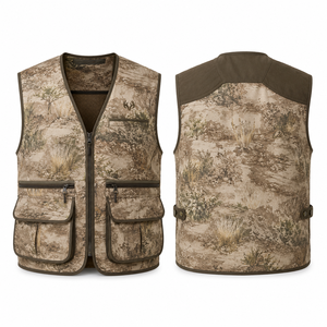 Gilet de chasse camouflage pour homme MEGAMAPLE, softshell, manches longues, respirant, polyester, décontracté, pour l'été, usage extérieur, imprimé numérique - Product Image 1
