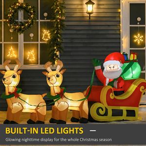 Espositore di luci a LED di natale all'aperto da 8 piedi decorazioni da cortile per slitta di Babbo Natale decorazioni per feste Decorative per esterni - Product Image 5