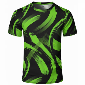 Camiseta de Manga Corta con Cuello Redondo para Hombre, Diseño Floral Personalizado, Corte Regular, Tejido de Poliéster, Impresión por Sublimación, Secado Rápido - Product Image 2