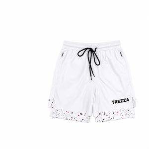<b>Men's</b> <b>White</b> Board <b>Shorts</b> With Dot Pattern Print Drawstring Waist Quick Dry Casual <b>Short</b> <b>Shorts</b> - Product Image 1