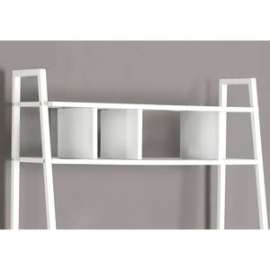 Scrivania Moderna per Ufficio Domestico con Ripiani Bianchi in Laminato per Laptop e Scaffali Portaoggetti - Product Image 3