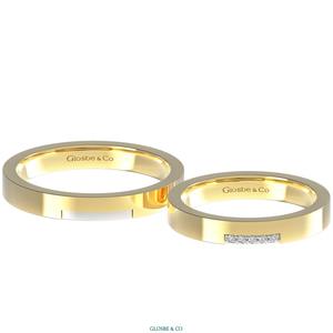 Anillos de Boda de Moissanita Clásicos de Alta Calidad en Oro Amarillo, Oro Rosa y Blanco, Juego de Anillos de Compromiso Glosbe - Product Image 4