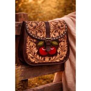 Bolso tote con flecos de piel de vaca, grabado artesanal, nuevo, 100% cuero genuino, elegante bolso tote de diseñador para mujer, multiusos - Product Image 1