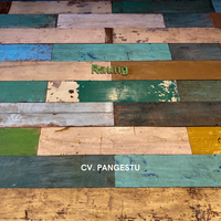 Paneles Acústicos de Madera de Teca Reciclada de Indonesia para Apartamentos, Diseño Geométrico Minimalista, Efecto de Erosión Natural