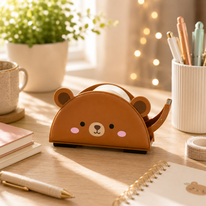 Dispensador de Cinta Adhesiva con Diseño Original de Oso Anti Estrés, Personalizable, para Oficina y Escuela, Accesorio de Escritorio - Product Image 1