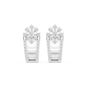 Pendientes de Aro Bali de Plata de Ley 925 con Circonitas en Racimo, Joyería de Diseño para Mujer - Product Image 2